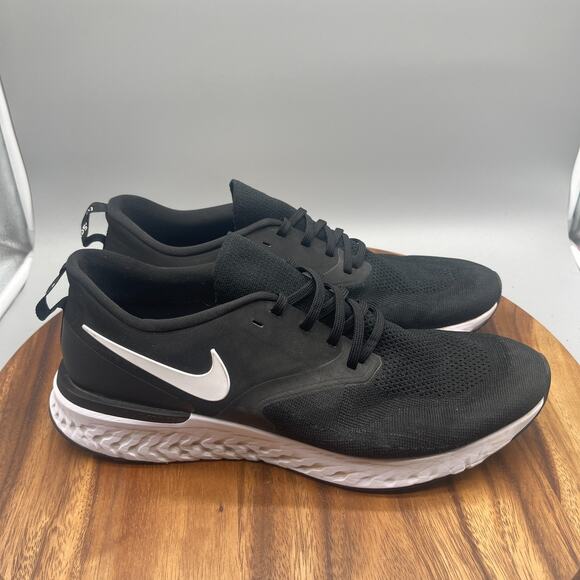 Nike Odyssey React 2 Flyknit Shoes Mens Size 14 Black Running Comfort Walking - Picture 1 of 8